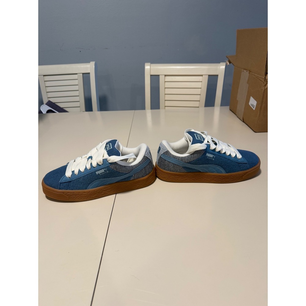 Puma Suede XL Blue Gum Sneakers Chunky Low Top Fat Laces Mens 6 - Picture 3 of 6